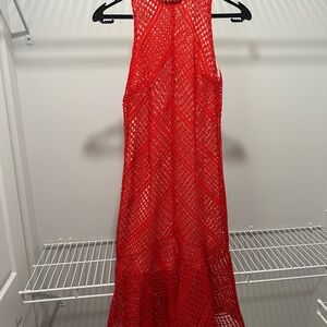 Elegant Red Lace Dress
